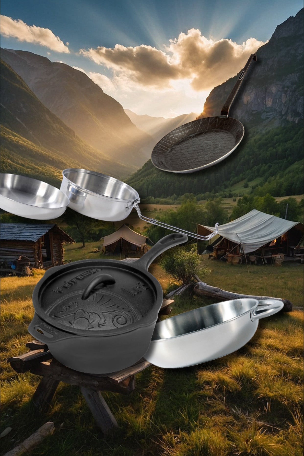 Camping- & Outdoor Bratpfannen / Kasserolle