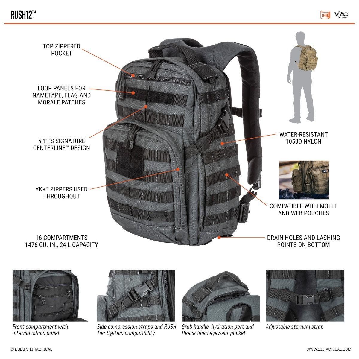 5.11 TACTICAL SERIES RUCKSACK RUSH 12