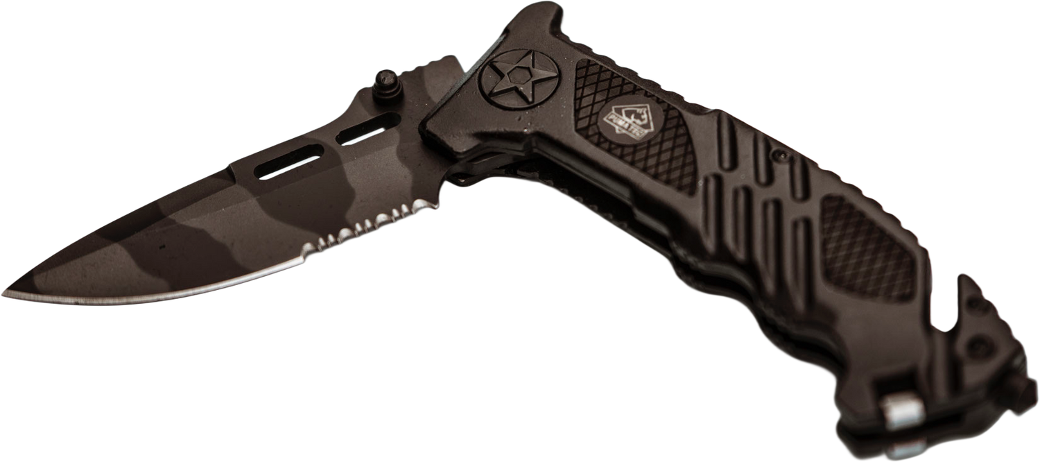 PUMA TEC Rettungsmesser Liner Lock Tarn Pakka